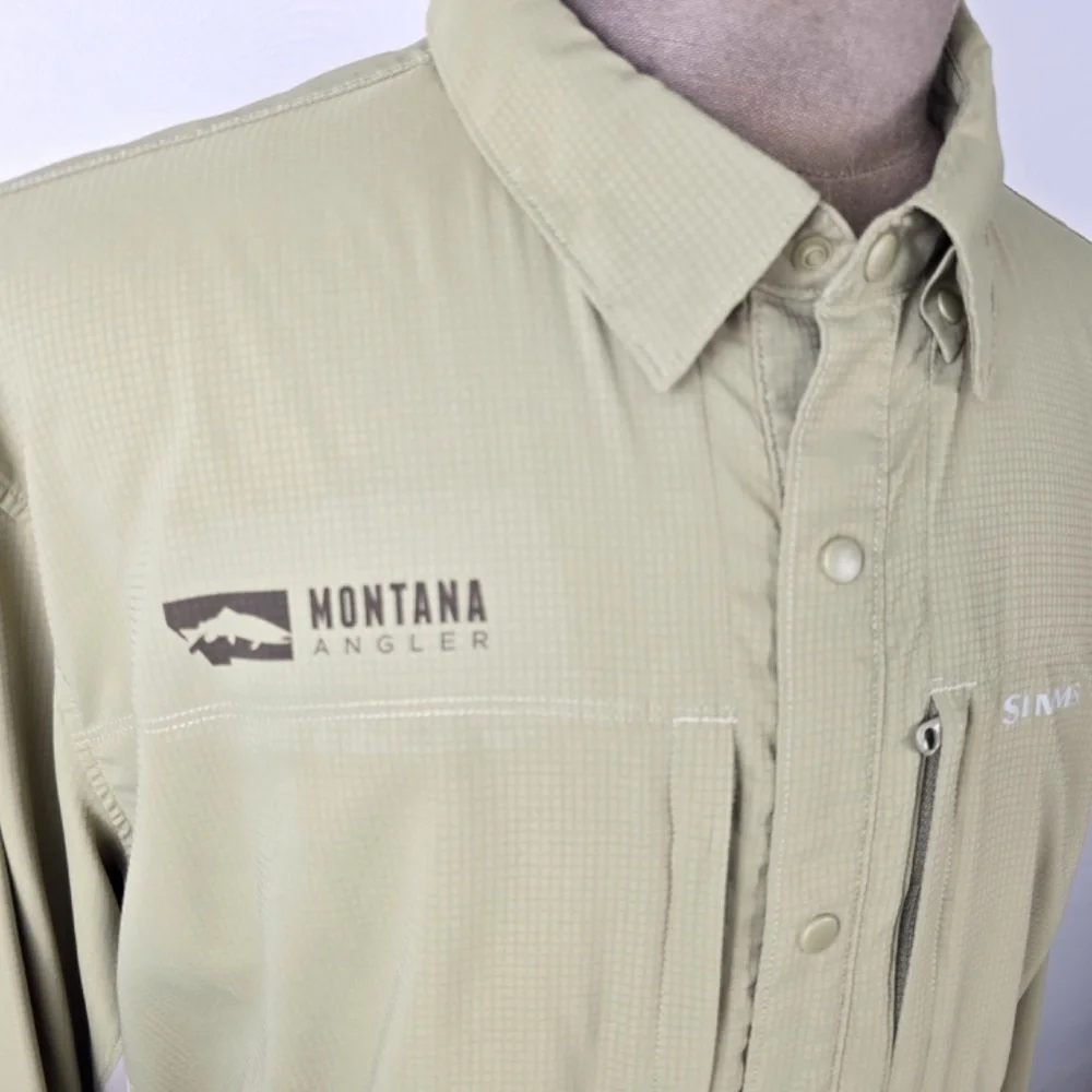 Simms Intruder BiComp Featherlight Fishing Long-Sleeve Shirt Mens XXL -Tan